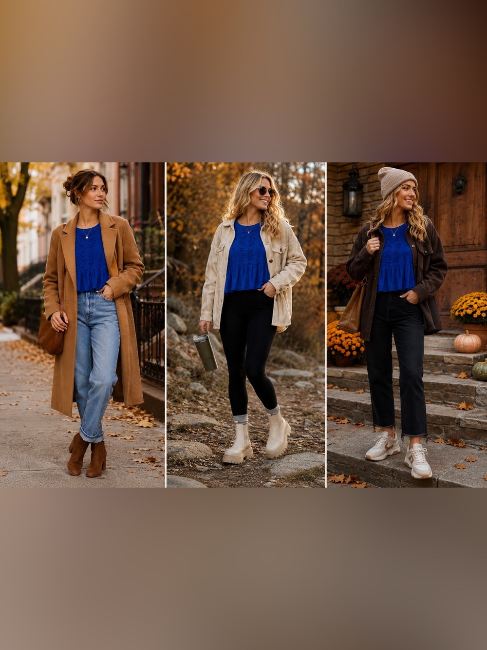Pilcro Anthropologie Textured Babydoll Long Sleeve Crop Top Blue XS Peplum
